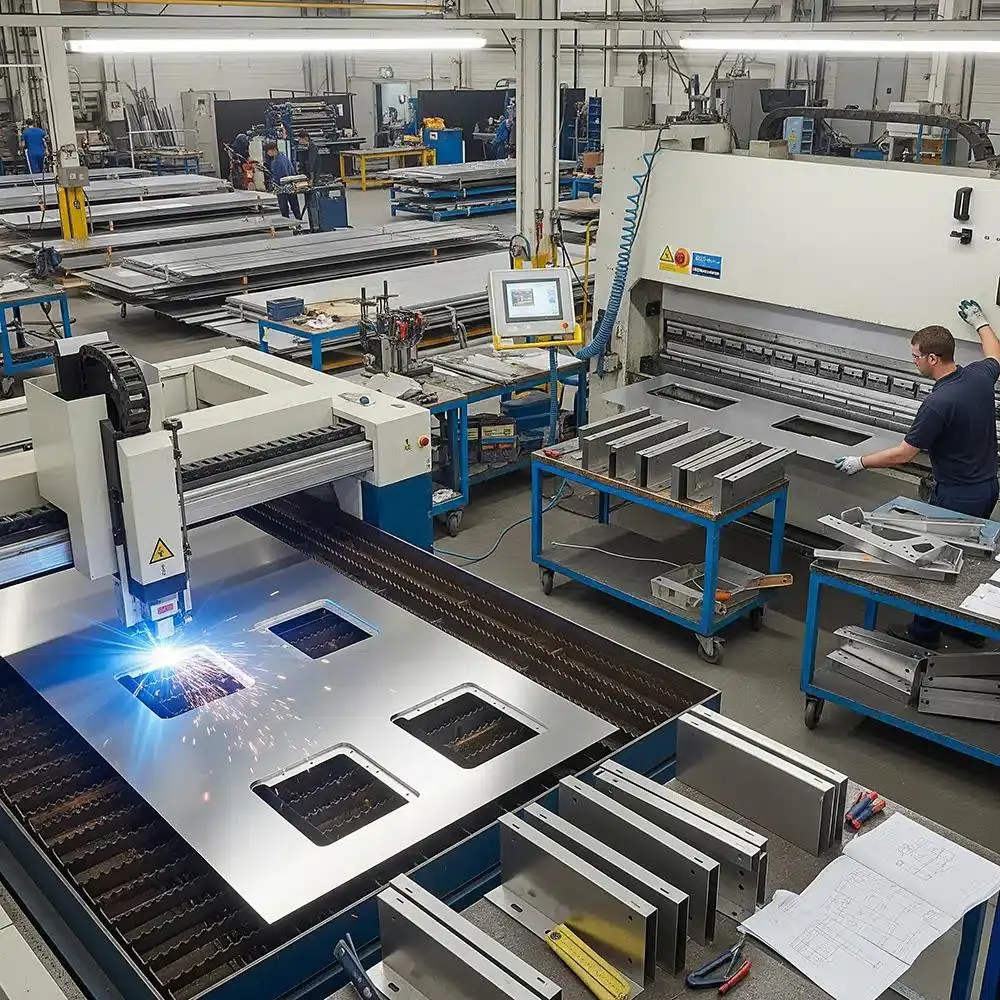 Sheet metal stamping and laser cutting manufacturing process
