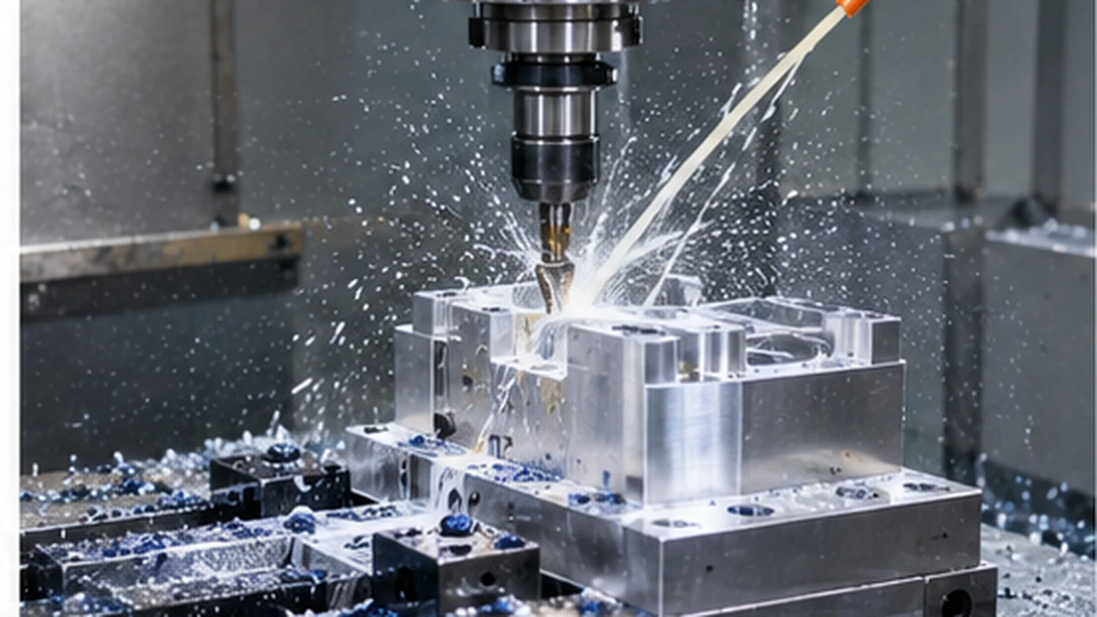 CNC machining aluminum component with precision features for an industrial automation bracket